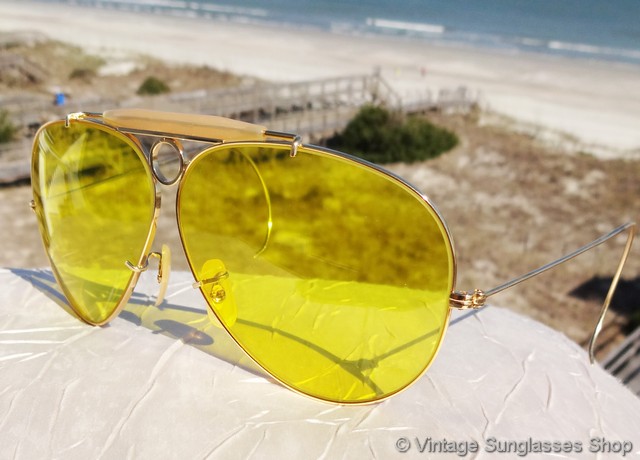 ray ban shooter yellow