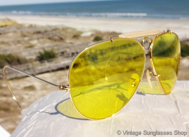 ray ban shooting glasses yellow