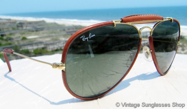 ray ban leather sunglasses
