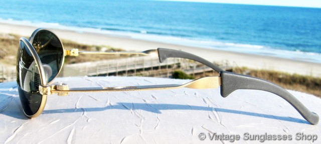 Vintage Ray Ban Orbs Oval Sunglasses Gold B&L G-15 90s Y2K Cyberpunk Wrap W2177 Vintage ray ban orbs - Gem main image 3