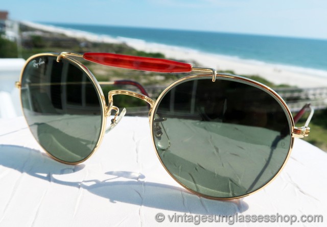 Ray-Ban Outdoorsman Round Tortuga G-15 Sunglasses display picture 2
