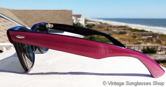 Vtg Ray-Ban Bausch & Lomb Wayfarer‎ Street Neat Purple Iridescent Sunglasses 80s Ray-Ban W0492 Wayfarer Street Neat Amethyst Purple  main image 3