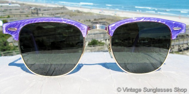 Ray-Ban W0388 Clubmaster Purple Sunglasses display picture 1