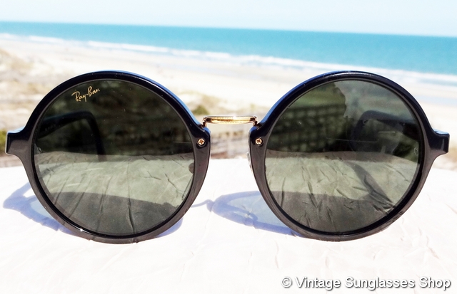 Ray-Bans Authentic W0924 Round Framed Sunglasses Ray-Ban Stunning Beyond W0924 Round Black G-15 Lenses NOS  main image 2
