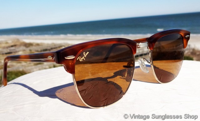 ray ban clubmaster tortoise brown lens