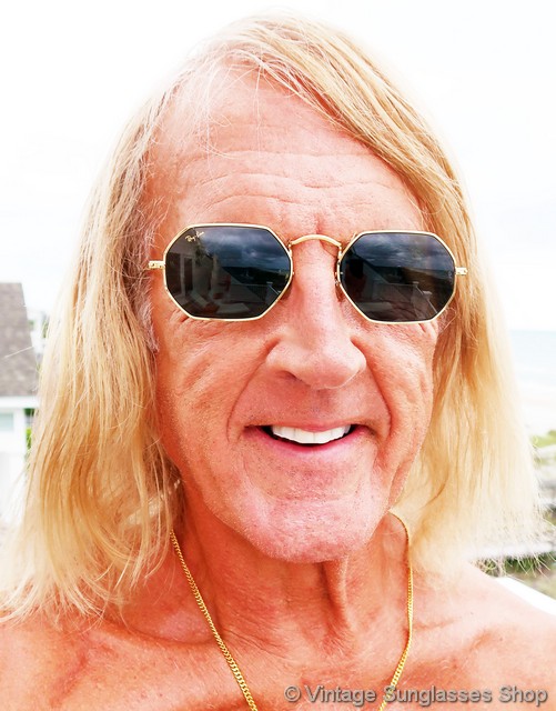 ray ban octagonal flat lenses