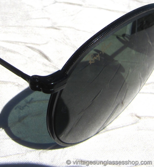 VTG RAYBAN W157 Bausch & Lomb Round Sunglasses Black Ray-Ban W1574 Small Round Metal Black Chrome Sunglasses main image 3