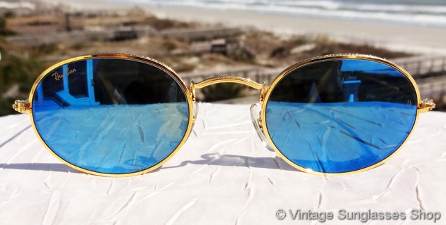 Ray-Ban W1862 Arista Oval Blue Mirror Sunglasses