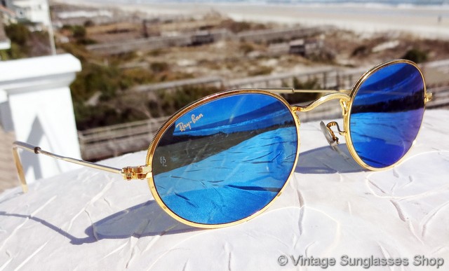 Ray-Ban W1862 Arista Oval Blue Mirror Sunglasses