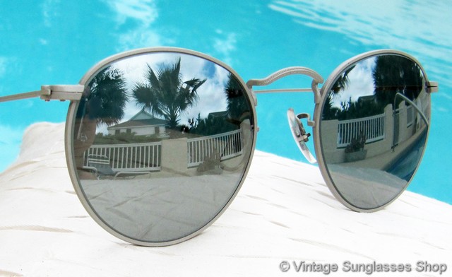 Ray-Ban W2458 Classic Metals Matte Silver Round Mirrored  display picture 2
