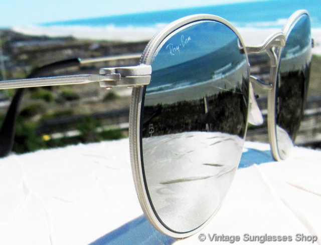 Ray-Ban W2458 Classic Metals Matte Silver Round Mirrored 