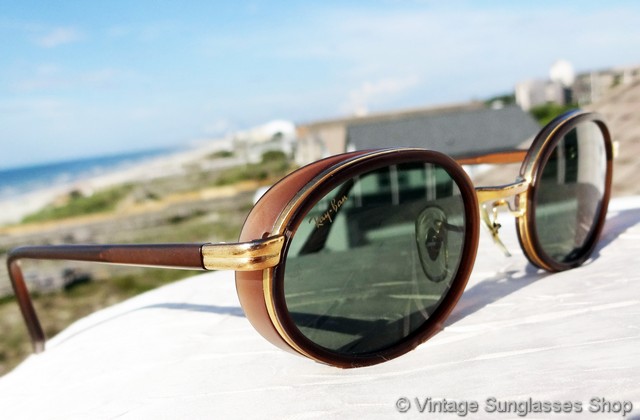 VINTAGE B&L RAY-BAN RB3037 W2814 BROWN/GOLD SIDE-CUPS DINERS SUNGLASSES Ray ban w2814 sunglasses - Gem main image 2