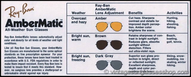 Vintage Ray-Ban Ambermatic Sunglasses