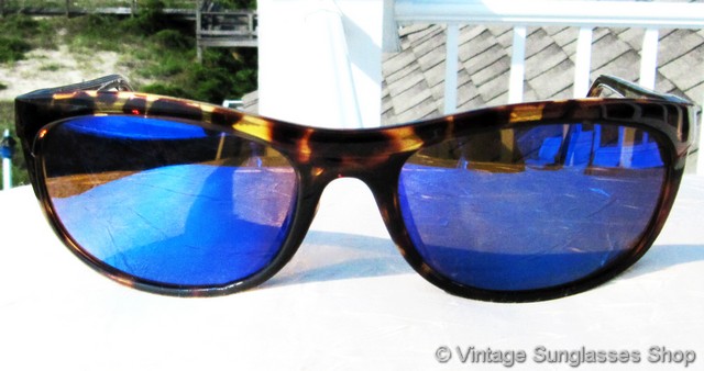 Revo 1001 008 Small Wrap Blue Mirror Sunglasses