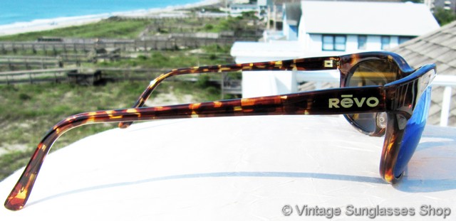 Revo 1001 008 Small Wrap Blue Mirror Sunglasses display picture 2