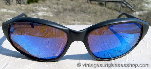 Mack Force Black Camo Frame Blue Revo Mirror Lens Safety Glasses 