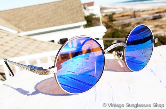Revo 1104 044 Orbit Blue Mirror Sunglasses display picture 1
