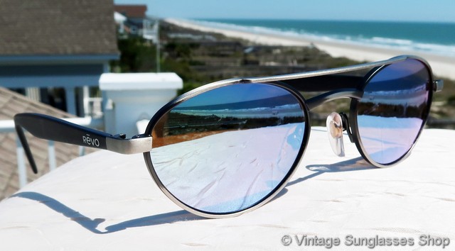Mens Ladies Classic Gun Metal Vintage Mirror Pilot Sunglasses Shades Chrome Blue 
