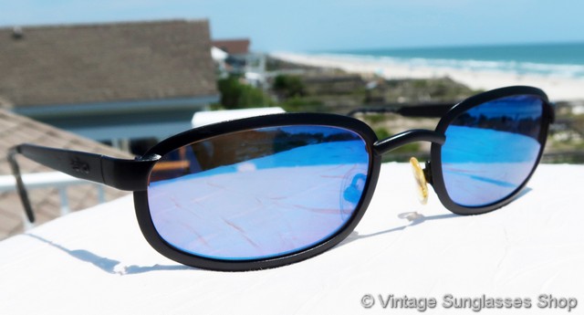 Revo 1416 001 City Rectangle Blue Mirror Sunglasses