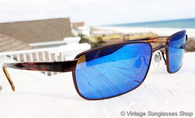 Revo 3005 081 Advanced Rectangle Flex Blue Mirror Sunglasses