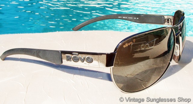 Revo 3072 080 Black Mirror H20 Aviator Sunglasses