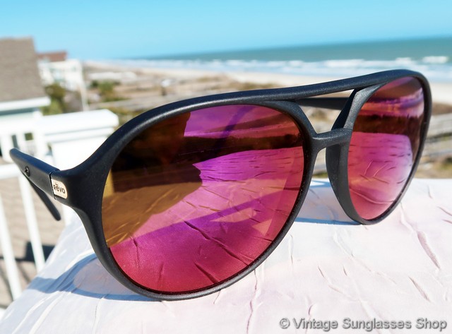 Replay Vintage Sunglasses Unisex Revo Aviators Revo Grand Venture Aviator Green Mirror Tortoise Shell  main image 4