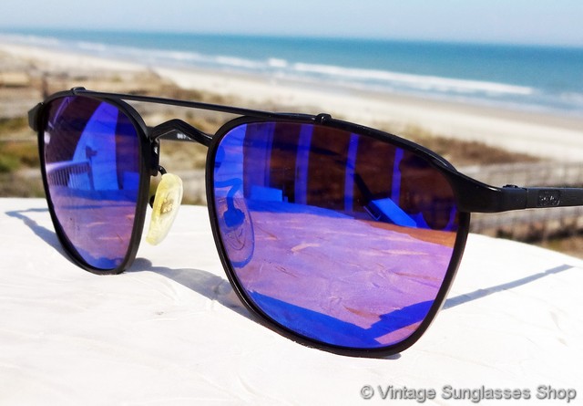 Revo 967 001 Advanced Metal Square Blue Mirror Sunglasses