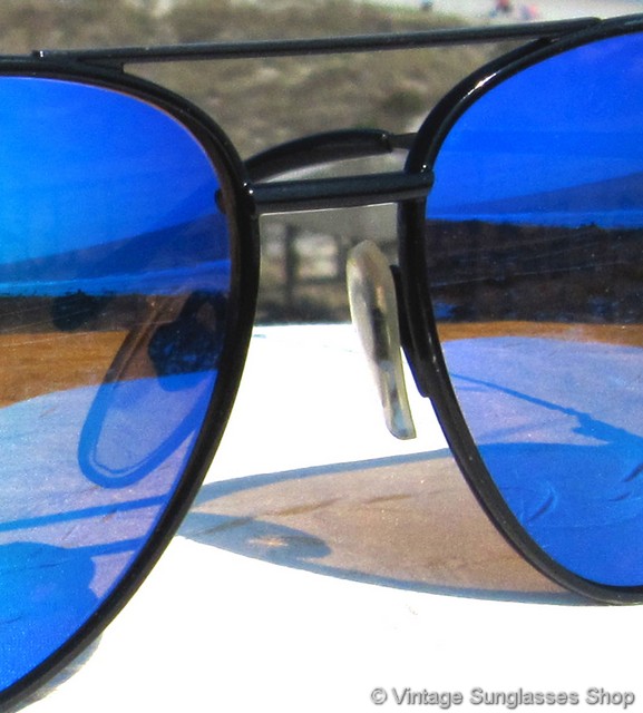 Revo Large Pilot Blue Mirror Sunglasses