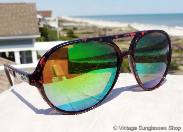 Revo Venture Aviator Green Mirror Tortoise Shell Sunglasses
