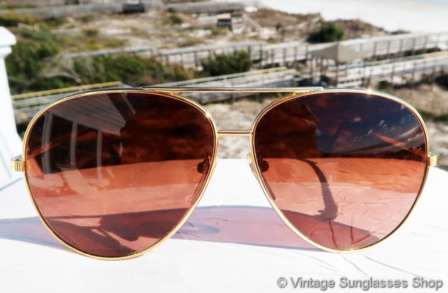 Vintage Serengeti Drivers Sunglasses Vintage 1980 Aviator Serengeti Drivers black frame orange  main image 4