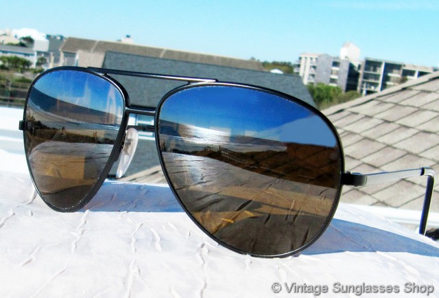 Serengeti 5259 Black Mirrored Aviator Sunglasses