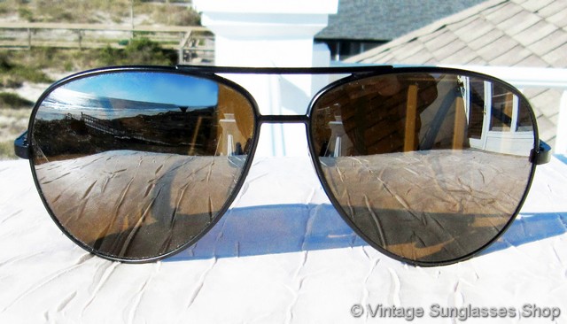 Serengeti 5259 Black Mirrored Aviator Sunglasses display picture 1