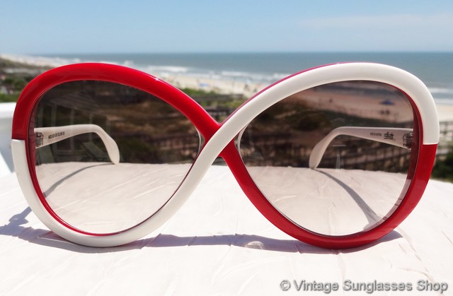 Vintage Color Block Silhouette Sunglasses, Red & White, Made in Austria Silhouette 3024 2610 Sunglasses main image 3