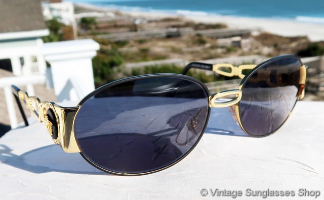 VINTAGE VERSACE Medusa sunglasses Gianni Versace 1996 Mens Vintage Gold Medusa Brown  main image 4