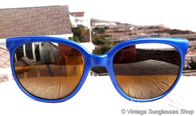 Lunettes De Soleil Vintage VUARNET 002 - Monture Turquoise/vert œil De Chat - Fabriqué En France